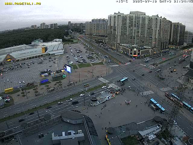 Prospekt KolomyazhskiyXIspytateley Junc. & City Mall & Primorsky Dsct Skyline  Live Cam- Komendantsky Aerodrom, Primorsky, Saint Petersburg, Northwestern (Severo-Zapadnyy), Russia