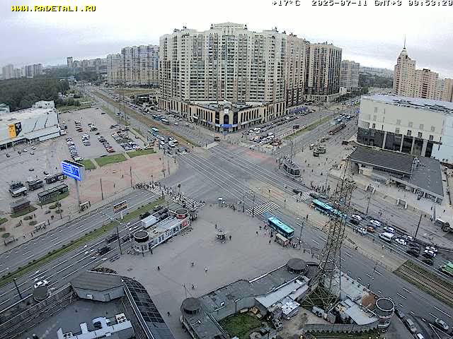 Prospekt KolomyazhskiyXIspytateley Junc. & City Mall & Primorsky Dsct Skyline  Live Cam- Komendantsky Aerodrom, Primorsky, Saint Petersburg, Northwestern (Severo-Zapadnyy), Russia