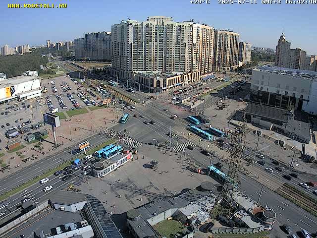 Prospekt KolomyazhskiyXIspytateley Junc. & City Mall & Primorsky Dsct Skyline  Live Cam- Komendantsky Aerodrom, Primorsky, Saint Petersburg, Northwestern (Severo-Zapadnyy), Russia