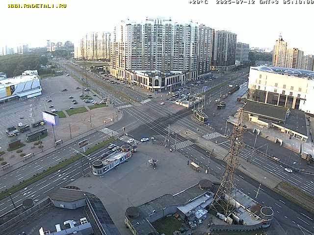 Prospekt KolomyazhskiyXIspytateley Junc. & City Mall & Primorsky Dsct Skyline  Live Cam- Komendantsky Aerodrom, Primorsky, Saint Petersburg, Northwestern (Severo-Zapadnyy), Russia