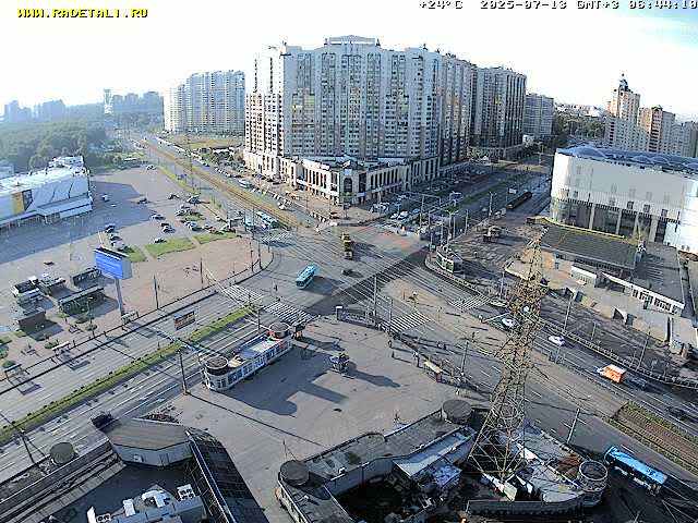 Prospekt KolomyazhskiyXIspytateley Junc. & City Mall & Primorsky Dsct Skyline  Live Cam- Komendantsky Aerodrom, Primorsky, Saint Petersburg, Northwestern (Severo-Zapadnyy), Russia