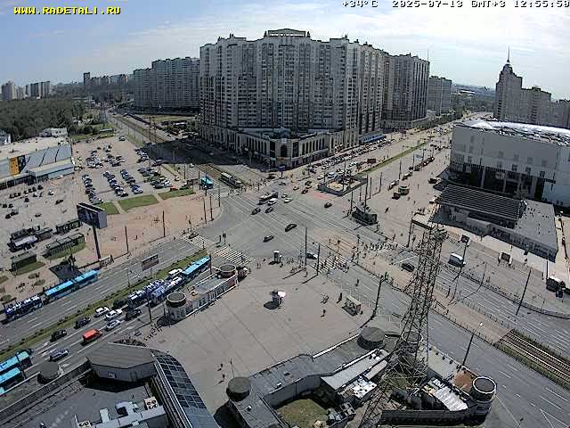 Prospekt KolomyazhskiyXIspytateley Junc. & City Mall & Primorsky Dsct Skyline  Live Cam- Komendantsky Aerodrom, Primorsky, Saint Petersburg, Northwestern (Severo-Zapadnyy), Russia