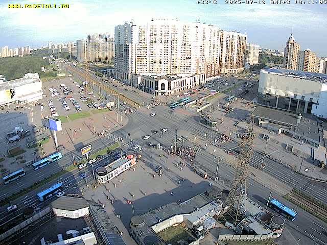 Prospekt KolomyazhskiyXIspytateley Junc. & City Mall & Primorsky Dsct Skyline  Live Cam- Komendantsky Aerodrom, Primorsky, Saint Petersburg, Northwestern (Severo-Zapadnyy), Russia