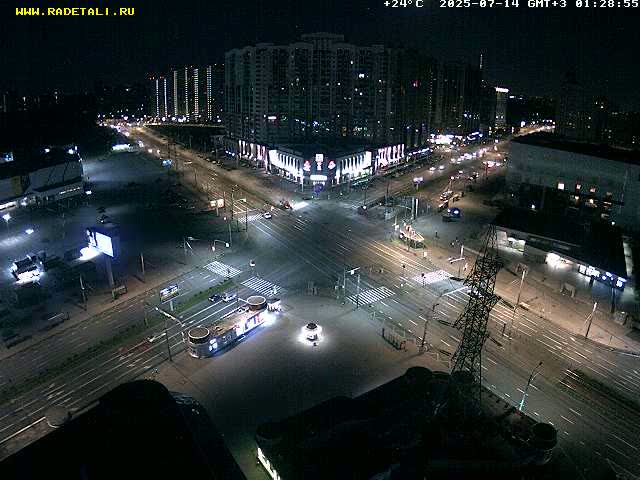 Prospekt KolomyazhskiyXIspytateley Junc. & City Mall & Primorsky Dsct Skyline  Live Cam- Komendantsky Aerodrom, Primorsky, Saint Petersburg, Northwestern (Severo-Zapadnyy), Russia