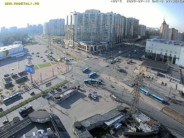 Prospekt KolomyazhskiyXIspytateley Junc. & City Mall & Primorsky Dsct Skyline  Live Cam- Komendantsky Aerodrom, Primorsky, Saint Petersburg, Northwestern (Severo-Zapadnyy), Russia