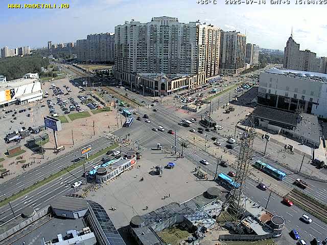 Prospekt KolomyazhskiyXIspytateley Junc. & City Mall & Primorsky Dsct Skyline  Live Cam- Komendantsky Aerodrom, Primorsky, Saint Petersburg, Northwestern (Severo-Zapadnyy), Russia