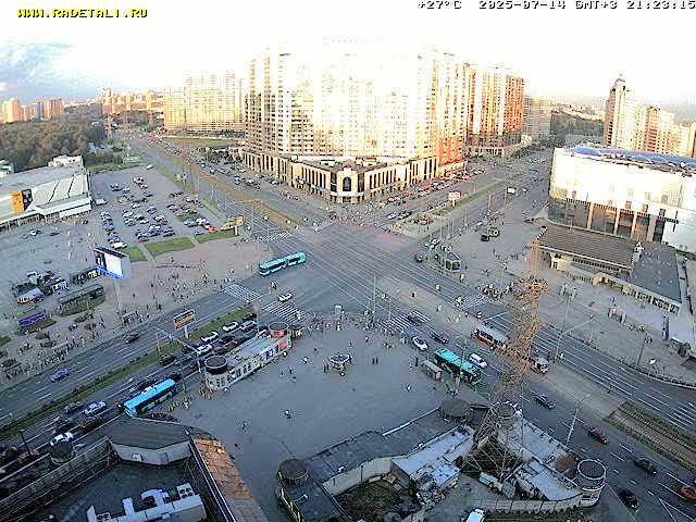 Prospekt KolomyazhskiyXIspytateley Junc. & City Mall & Primorsky Dsct Skyline  Live Cam- Komendantsky Aerodrom, Primorsky, Saint Petersburg, Northwestern (Severo-Zapadnyy), Russia