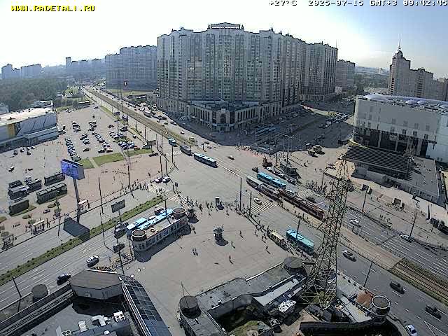Prospekt KolomyazhskiyXIspytateley Junc. & City Mall & Primorsky Dsct Skyline  Live Cam- Komendantsky Aerodrom, Primorsky, Saint Petersburg, Northwestern (Severo-Zapadnyy), Russia
