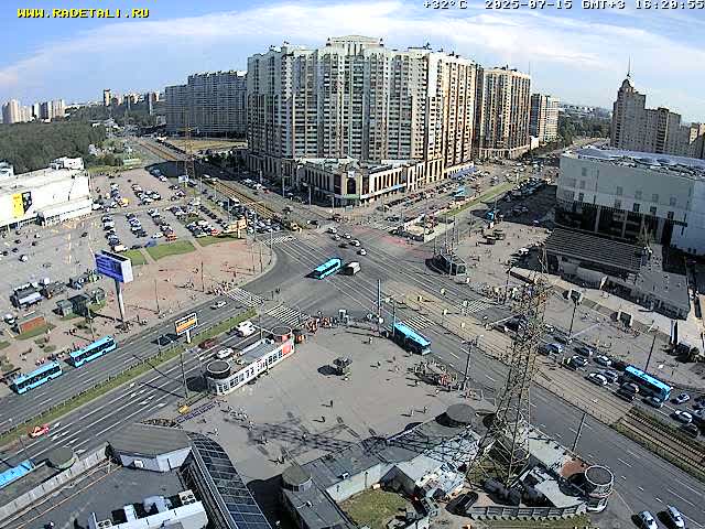 Prospekt KolomyazhskiyXIspytateley Junc. & City Mall & Primorsky Dsct Skyline  Live Cam- Komendantsky Aerodrom, Primorsky, Saint Petersburg, Northwestern (Severo-Zapadnyy), Russia