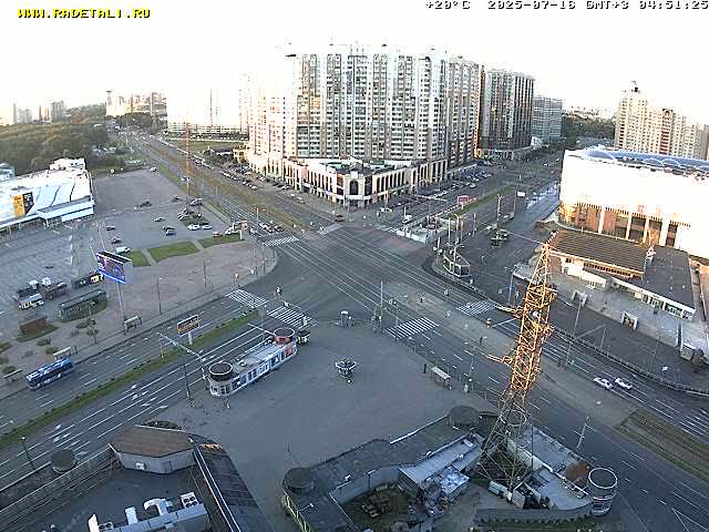 Prospekt KolomyazhskiyXIspytateley Junc. & City Mall & Primorsky Dsct Skyline  Live Cam- Komendantsky Aerodrom, Primorsky, Saint Petersburg, Northwestern (Severo-Zapadnyy), Russia