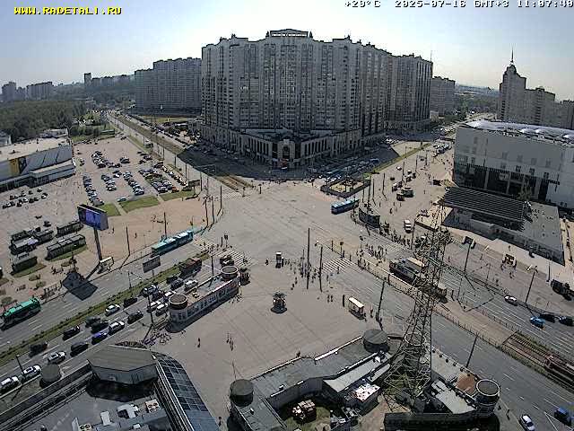 Prospekt KolomyazhskiyXIspytateley Junc. & City Mall & Primorsky Dsct Skyline  Live Cam- Komendantsky Aerodrom, Primorsky, Saint Petersburg, Northwestern (Severo-Zapadnyy), Russia