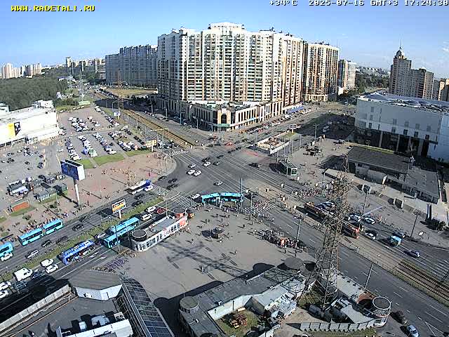 Prospekt KolomyazhskiyXIspytateley Junc. & City Mall & Primorsky Dsct Skyline  Live Cam- Komendantsky Aerodrom, Primorsky, Saint Petersburg, Northwestern (Severo-Zapadnyy), Russia