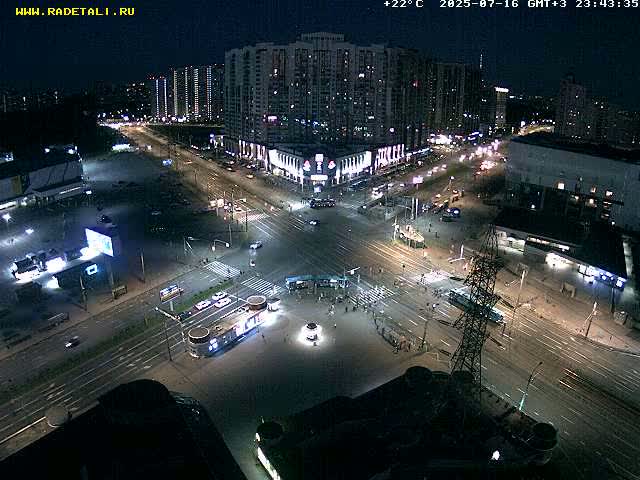 Prospekt KolomyazhskiyXIspytateley Junc. & City Mall & Primorsky Dsct Skyline  Live Cam- Komendantsky Aerodrom, Primorsky, Saint Petersburg, Northwestern (Severo-Zapadnyy), Russia