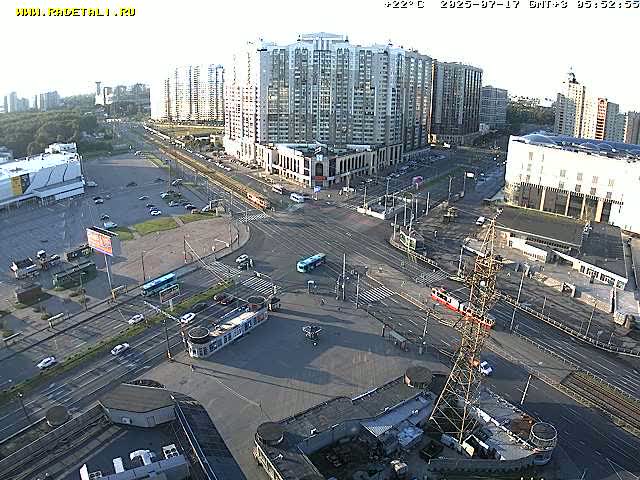 Prospekt KolomyazhskiyXIspytateley Junc. & City Mall & Primorsky Dsct Skyline  Live Cam- Komendantsky Aerodrom, Primorsky, Saint Petersburg, Northwestern (Severo-Zapadnyy), Russia