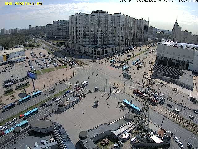 Prospekt KolomyazhskiyXIspytateley Junc. & City Mall & Primorsky Dsct Skyline  Live Cam- Komendantsky Aerodrom, Primorsky, Saint Petersburg, Northwestern (Severo-Zapadnyy), Russia