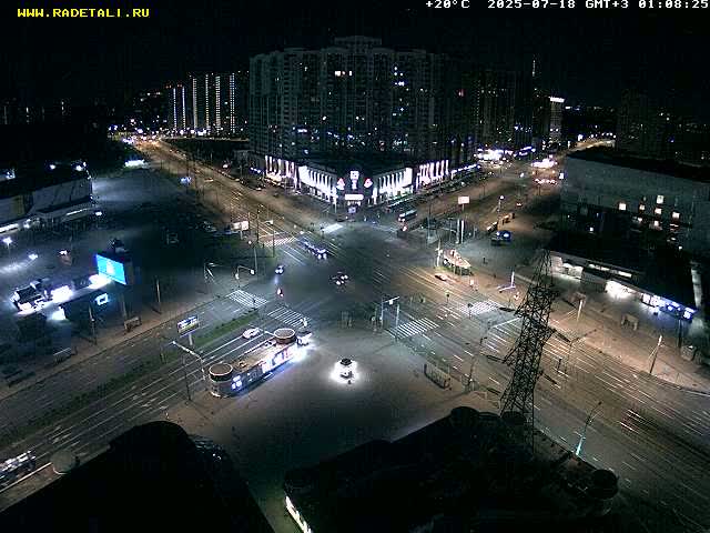 Prospekt KolomyazhskiyXIspytateley Junc. & City Mall & Primorsky Dsct Skyline  Live Cam- Komendantsky Aerodrom, Primorsky, Saint Petersburg, Northwestern (Severo-Zapadnyy), Russia