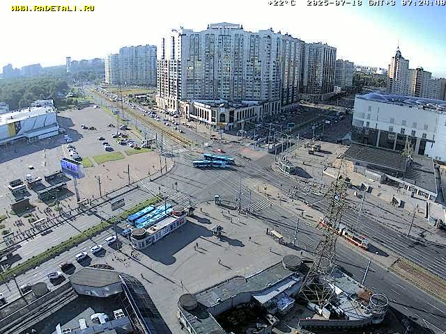 Prospekt KolomyazhskiyXIspytateley Junc. & City Mall & Primorsky Dsct Skyline  Live Cam- Komendantsky Aerodrom, Primorsky, Saint Petersburg, Northwestern (Severo-Zapadnyy), Russia