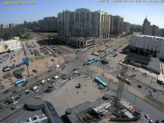 Prospekt KolomyazhskiyXIspytateley Junc. & City Mall & Primorsky Dsct Skyline  Live Cam- Komendantsky Aerodrom, Primorsky, Saint Petersburg, Northwestern (Severo-Zapadnyy), Russia