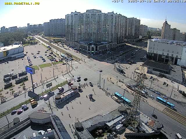 Prospekt KolomyazhskiyXIspytateley Junc. & City Mall & Primorsky Dsct Skyline  Live Cam- Komendantsky Aerodrom, Primorsky, Saint Petersburg, Northwestern (Severo-Zapadnyy), Russia