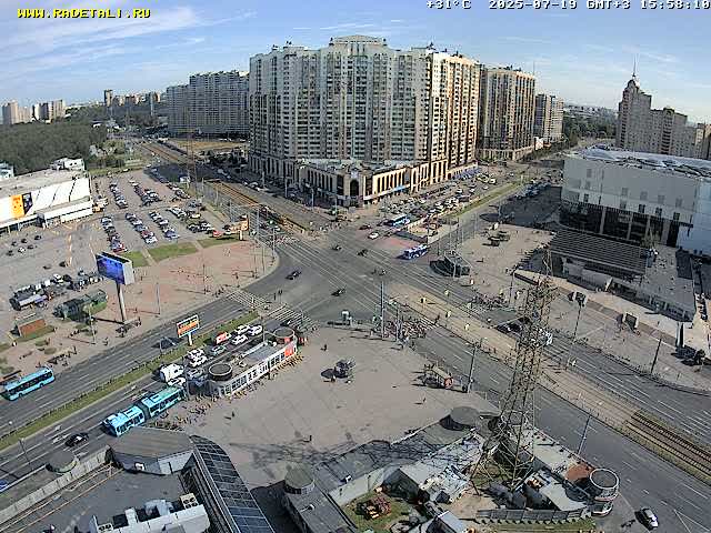 Prospekt KolomyazhskiyXIspytateley Junc. & City Mall & Primorsky Dsct Skyline  Live Cam- Komendantsky Aerodrom, Primorsky, Saint Petersburg, Northwestern (Severo-Zapadnyy), Russia