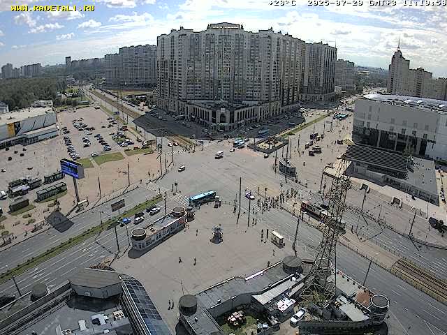 Prospekt KolomyazhskiyXIspytateley Junc. & City Mall & Primorsky Dsct Skyline  Live Cam- Komendantsky Aerodrom, Primorsky, Saint Petersburg, Northwestern (Severo-Zapadnyy), Russia