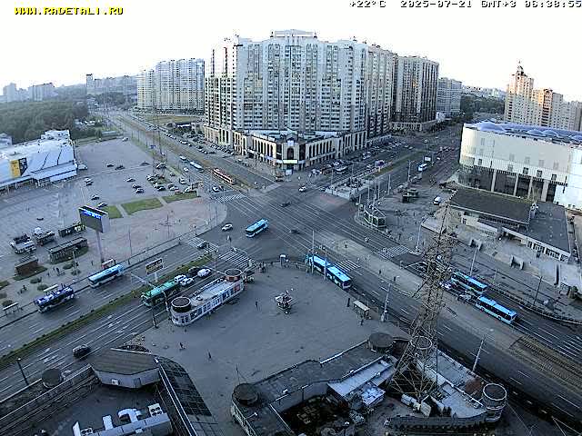 Prospekt KolomyazhskiyXIspytateley Junc. & City Mall & Primorsky Dsct Skyline  Live Cam- Komendantsky Aerodrom, Primorsky, Saint Petersburg, Northwestern (Severo-Zapadnyy), Russia