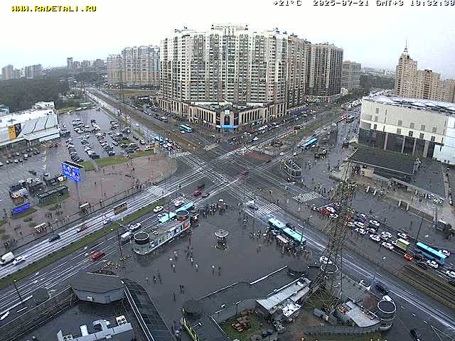 Prospekt KolomyazhskiyXIspytateley Junc. & City Mall & Primorsky Dsct Skyline  Live Cam- Komendantsky Aerodrom, Primorsky, Saint Petersburg, Northwestern (Severo-Zapadnyy), Russia