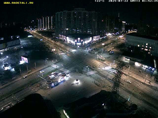Prospekt KolomyazhskiyXIspytateley Junc. & City Mall & Primorsky Dsct Skyline  Live Cam- Komendantsky Aerodrom, Primorsky, Saint Petersburg, Northwestern (Severo-Zapadnyy), Russia