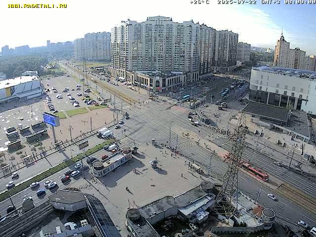 Prospekt KolomyazhskiyXIspytateley Junc. & City Mall & Primorsky Dsct Skyline  Live Cam- Komendantsky Aerodrom, Primorsky, Saint Petersburg, Northwestern (Severo-Zapadnyy), Russia