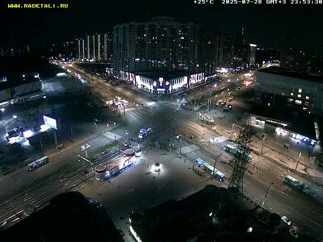 Prospekt KolomyazhskiyXIspytateley Junc. & City Mall & Primorsky Dsct Skyline  Live Cam- Komendantsky Aerodrom, Primorsky, Saint Petersburg, Northwestern (Severo-Zapadnyy), Russia