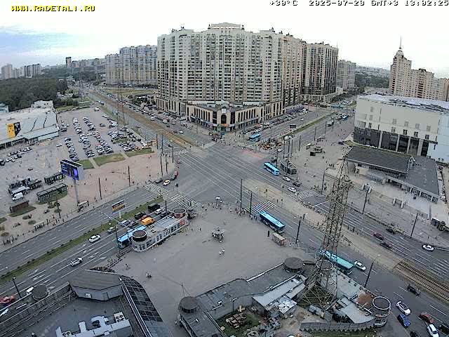 Prospekt KolomyazhskiyXIspytateley Junc. & City Mall & Primorsky Dsct Skyline  Live Cam- Komendantsky Aerodrom, Primorsky, Saint Petersburg, Northwestern (Severo-Zapadnyy), Russia