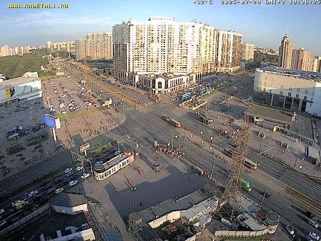 Prospekt KolomyazhskiyXIspytateley Junc. & City Mall & Primorsky Dsct Skyline  Live Cam- Komendantsky Aerodrom, Primorsky, Saint Petersburg, Northwestern (Severo-Zapadnyy), Russia