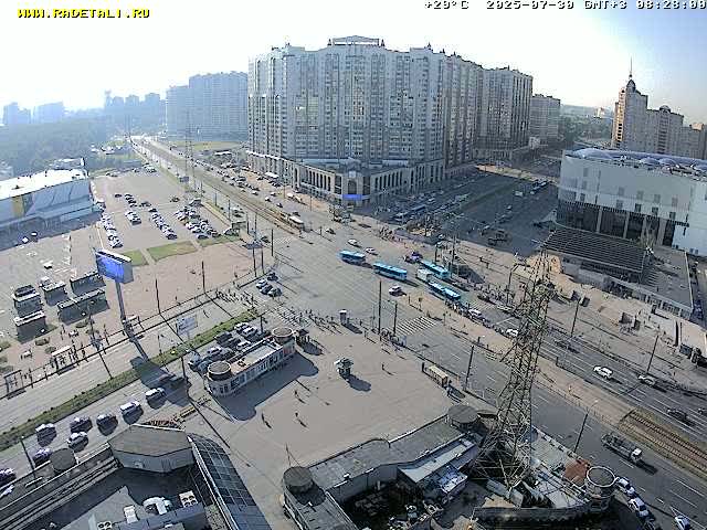 Prospekt KolomyazhskiyXIspytateley Junc. & City Mall & Primorsky Dsct Skyline  Live Cam- Komendantsky Aerodrom, Primorsky, Saint Petersburg, Northwestern (Severo-Zapadnyy), Russia