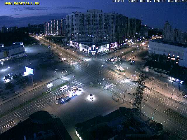 Prospekt KolomyazhskiyXIspytateley Junc. & City Mall & Primorsky Dsct Skyline  Live Cam- Komendantsky Aerodrom, Primorsky, Saint Petersburg, Northwestern (Severo-Zapadnyy), Russia