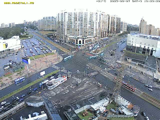 Prospekt KolomyazhskiyXIspytateley Junc. & City Mall & Primorsky Dsct Skyline  Live Cam- Komendantsky Aerodrom, Primorsky, Saint Petersburg, Northwestern (Severo-Zapadnyy), Russia
