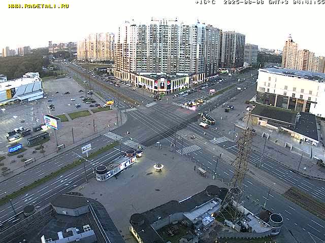 Prospekt KolomyazhskiyXIspytateley Junc. & City Mall & Primorsky Dsct Skyline  Live Cam- Komendantsky Aerodrom, Primorsky, Saint Petersburg, Northwestern (Severo-Zapadnyy), Russia