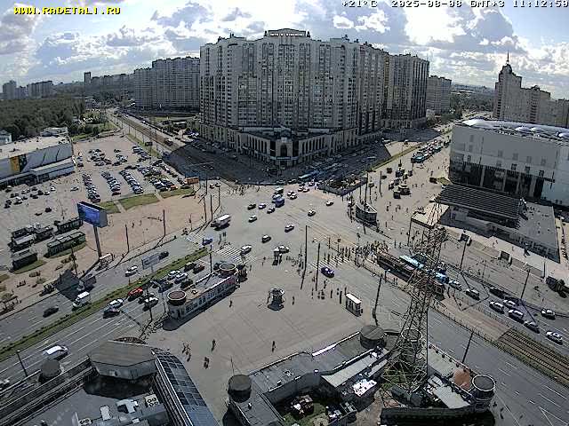 Prospekt KolomyazhskiyXIspytateley Junc. & City Mall & Primorsky Dsct Skyline  Live Cam- Komendantsky Aerodrom, Primorsky, Saint Petersburg, Northwestern (Severo-Zapadnyy), Russia