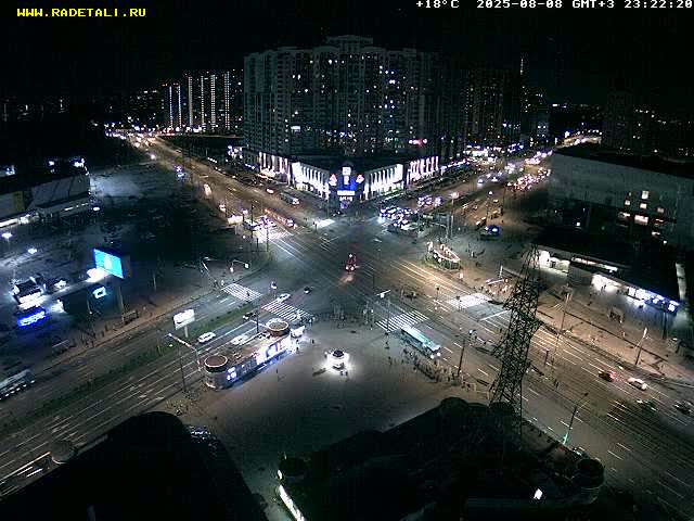 Prospekt KolomyazhskiyXIspytateley Junc. & City Mall & Primorsky Dsct Skyline  Live Cam- Komendantsky Aerodrom, Primorsky, Saint Petersburg, Northwestern (Severo-Zapadnyy), Russia
