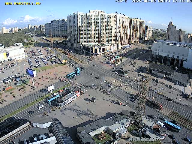 Prospekt KolomyazhskiyXIspytateley Junc. & City Mall & Primorsky Dsct Skyline  Live Cam- Komendantsky Aerodrom, Primorsky, Saint Petersburg, Northwestern (Severo-Zapadnyy), Russia