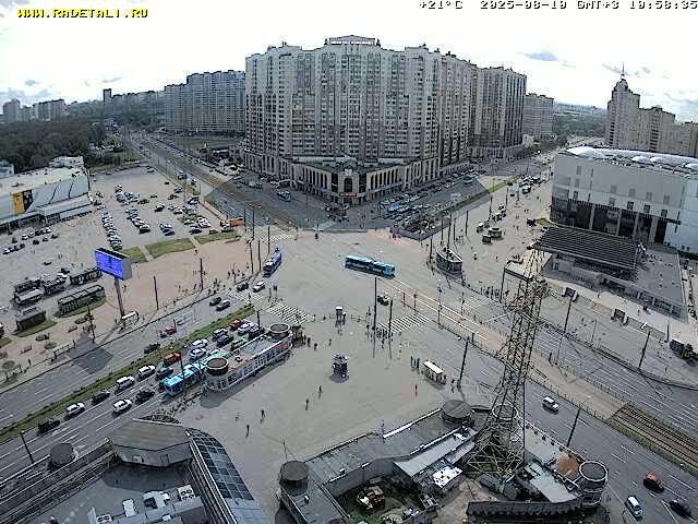 Prospekt KolomyazhskiyXIspytateley Junc. & City Mall & Primorsky Dsct Skyline  Live Cam- Komendantsky Aerodrom, Primorsky, Saint Petersburg, Northwestern (Severo-Zapadnyy), Russia