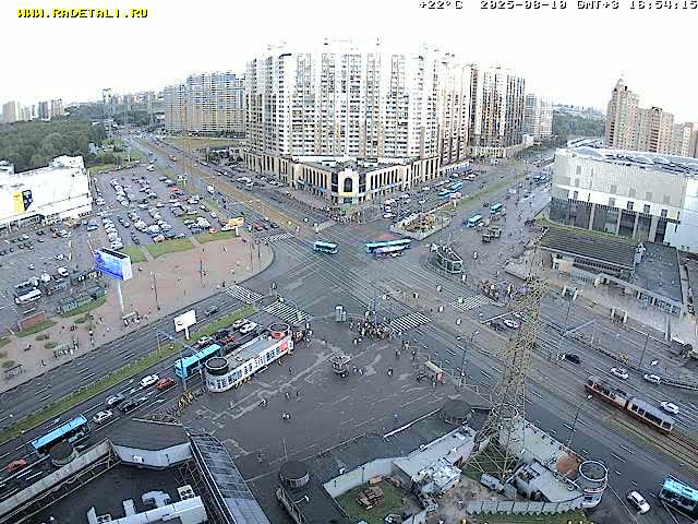 Prospekt KolomyazhskiyXIspytateley Junc. & City Mall & Primorsky Dsct Skyline  Live Cam- Komendantsky Aerodrom, Primorsky, Saint Petersburg, Northwestern (Severo-Zapadnyy), Russia