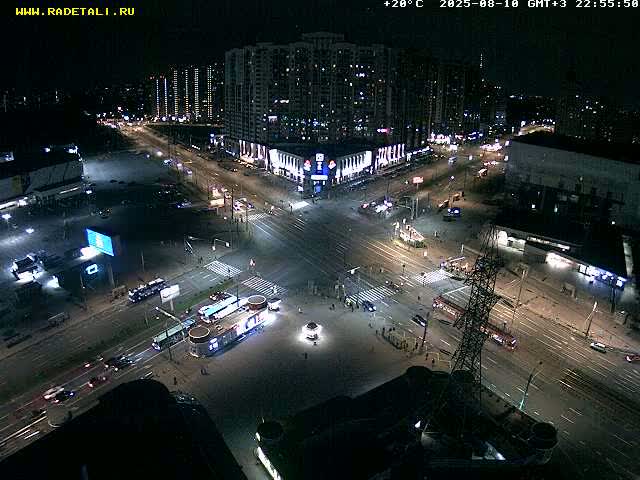 Prospekt KolomyazhskiyXIspytateley Junc. & City Mall & Primorsky Dsct Skyline  Live Cam- Komendantsky Aerodrom, Primorsky, Saint Petersburg, Northwestern (Severo-Zapadnyy), Russia