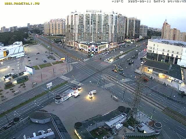 Prospekt KolomyazhskiyXIspytateley Junc. & City Mall & Primorsky Dsct Skyline  Live Cam- Komendantsky Aerodrom, Primorsky, Saint Petersburg, Northwestern (Severo-Zapadnyy), Russia