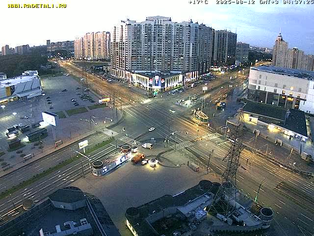 Prospekt KolomyazhskiyXIspytateley Junc. & City Mall & Primorsky Dsct Skyline  Live Cam- Komendantsky Aerodrom, Primorsky, Saint Petersburg, Northwestern (Severo-Zapadnyy), Russia