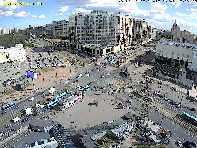 Prospekt KolomyazhskiyXIspytateley Junc. & City Mall & Primorsky Dsct Skyline  Live Cam- Komendantsky Aerodrom, Primorsky, Saint Petersburg, Northwestern (Severo-Zapadnyy), Russia