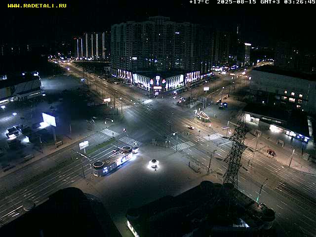 Prospekt KolomyazhskiyXIspytateley Junc. & City Mall & Primorsky Dsct Skyline  Live Cam- Komendantsky Aerodrom, Primorsky, Saint Petersburg, Northwestern (Severo-Zapadnyy), Russia