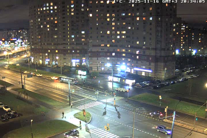 Prospekt KolomyazhskiyXIspytateley Junc. & City Mall & Primorsky Dsct Skyline  Live Cam- Komendantsky Aerodrom, Primorsky, Saint Petersburg, Northwestern (Severo-Zapadnyy), Russia