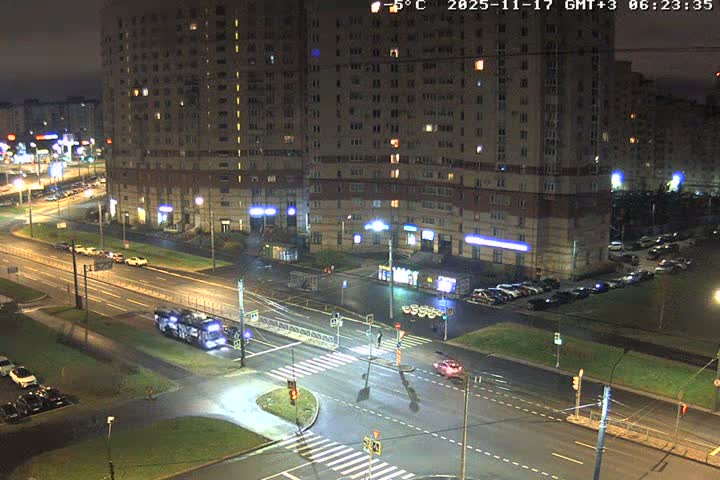 Prospekt KolomyazhskiyXIspytateley Junc. & City Mall & Primorsky Dsct Skyline  Live Cam- Komendantsky Aerodrom, Primorsky, Saint Petersburg, Northwestern (Severo-Zapadnyy), Russia