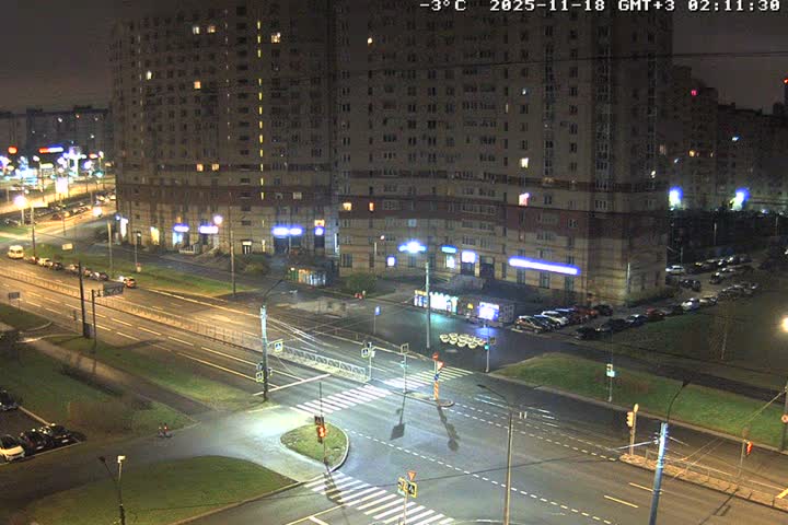 Prospekt KolomyazhskiyXIspytateley Junc. & City Mall & Primorsky Dsct Skyline  Live Cam- Komendantsky Aerodrom, Primorsky, Saint Petersburg, Northwestern (Severo-Zapadnyy), Russia
