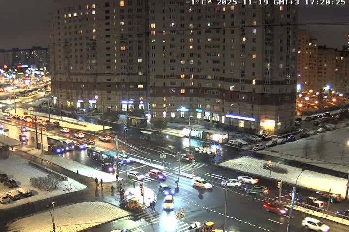Prospekt KolomyazhskiyXIspytateley Junc. & City Mall & Primorsky Dsct Skyline  Live Cam- Komendantsky Aerodrom, Primorsky, Saint Petersburg, Northwestern (Severo-Zapadnyy), Russia